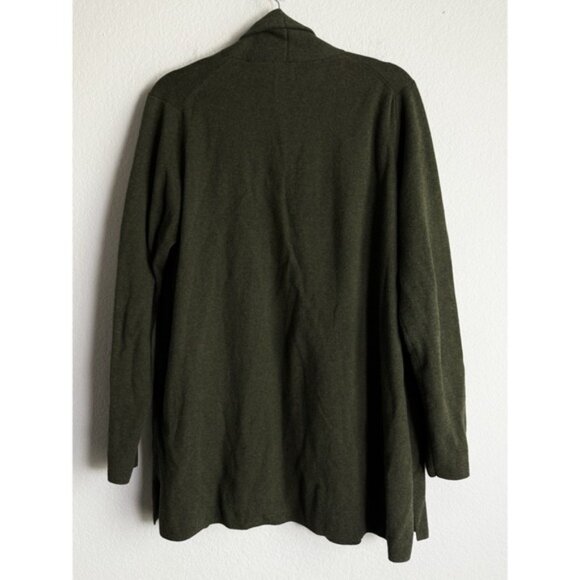 J.Crew Women Large Chelsea Sweater Blazer Shawl Collar Open Front Olive Cardigan - Picture 10 of 10